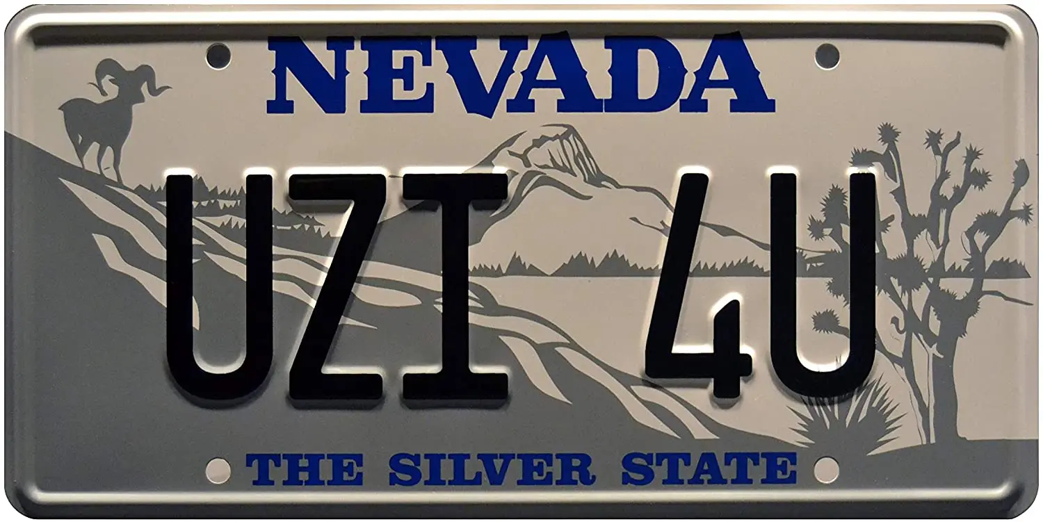 

Celebrity Machines Tremors | Uzi 4U | Metal Stamped License Plate