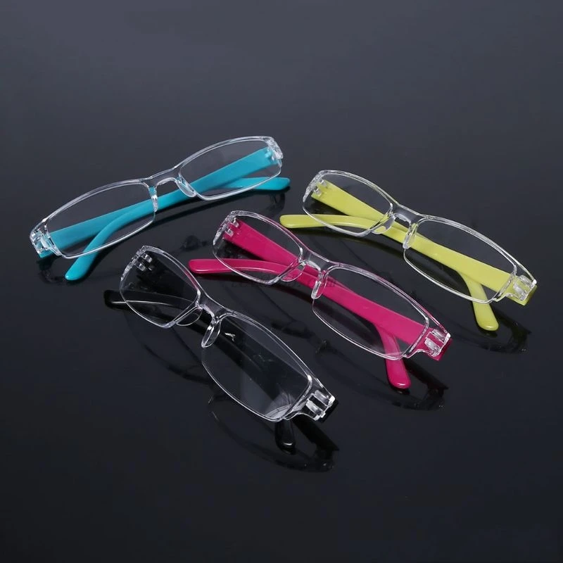 Унисекс Легкие прозрачные тонкие модные очки без оправы для чтения 1 00-4 00