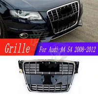 chrome black front grille mesh for audi a4 s4 2008 2009 2010 2011 2012 auto parts front bumper racing grill for s4 style