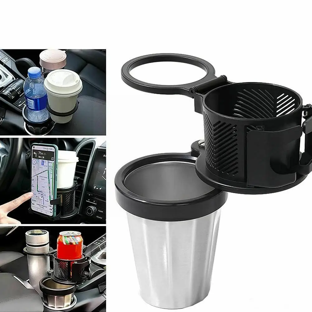

2 In 1 Vehicle-mounted Slip-proof Cup Holder 360 Degree Houder Multifunctional Holder Car Rotating Accessory Dual Cup Auto X9P0