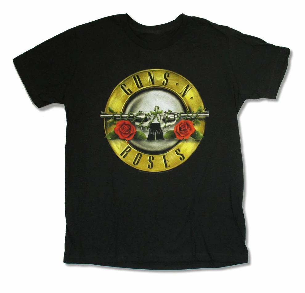 Мужская футболка с логотипом Guns N Roses Bullet черная Gnr Забавные топы|Мужские футболки|
