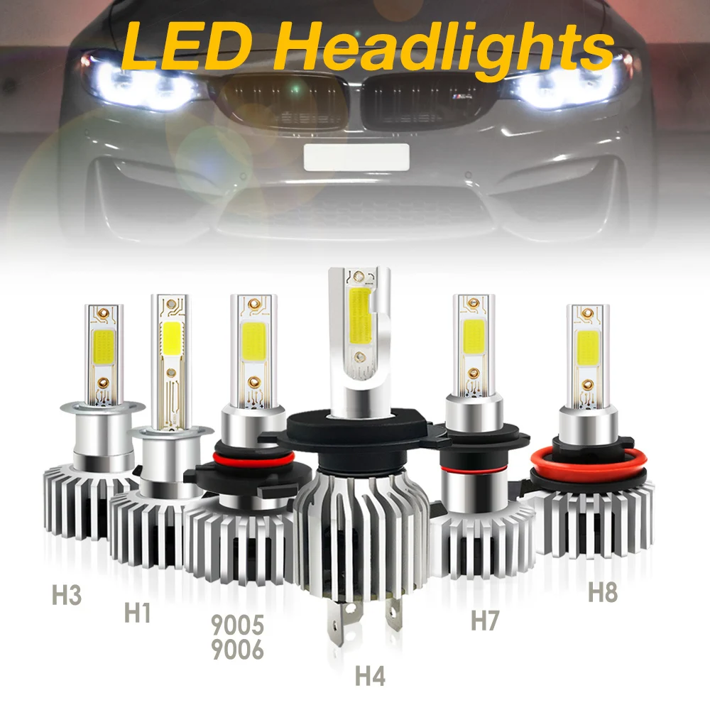 

1 шт., Автомобильные светодиодные лампы H4/H7/H8/H11/9005/9006/H1/H3 36 Вт 6500 лм K