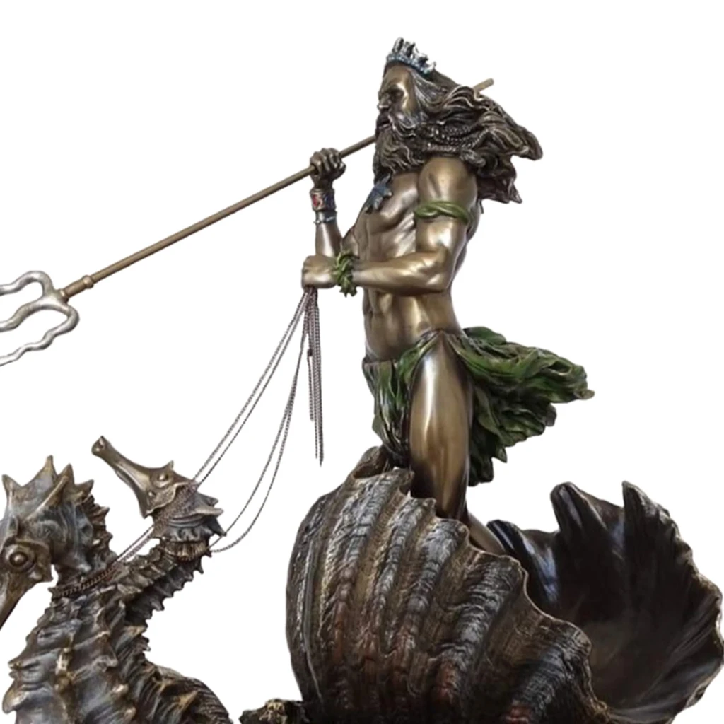 Статуэтка Греческого бога моря Посейдона искусство из смолы Нептун на морском