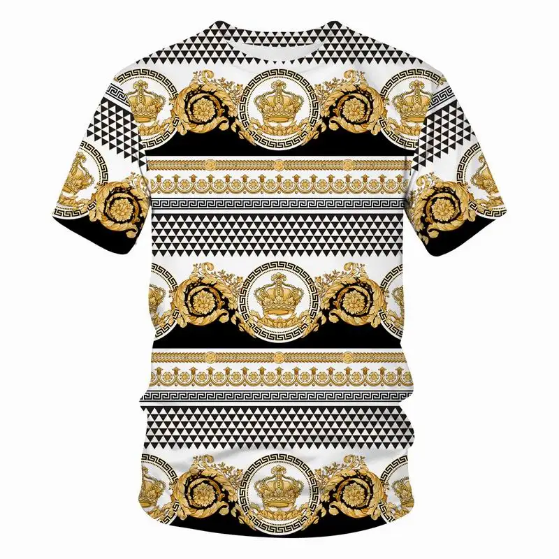 

Hip-hop 3D printed men's and women's short-sleeved T-shirts, 2021 luxury brand Baroque T-shirts, unisex summer clothes