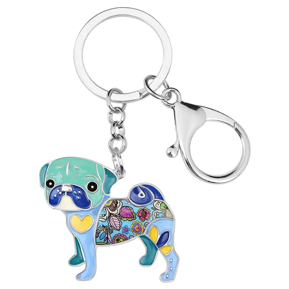 Брелок для ключей WEVENI эмалированный металлический мопс собак Bulldog сумка девушек
