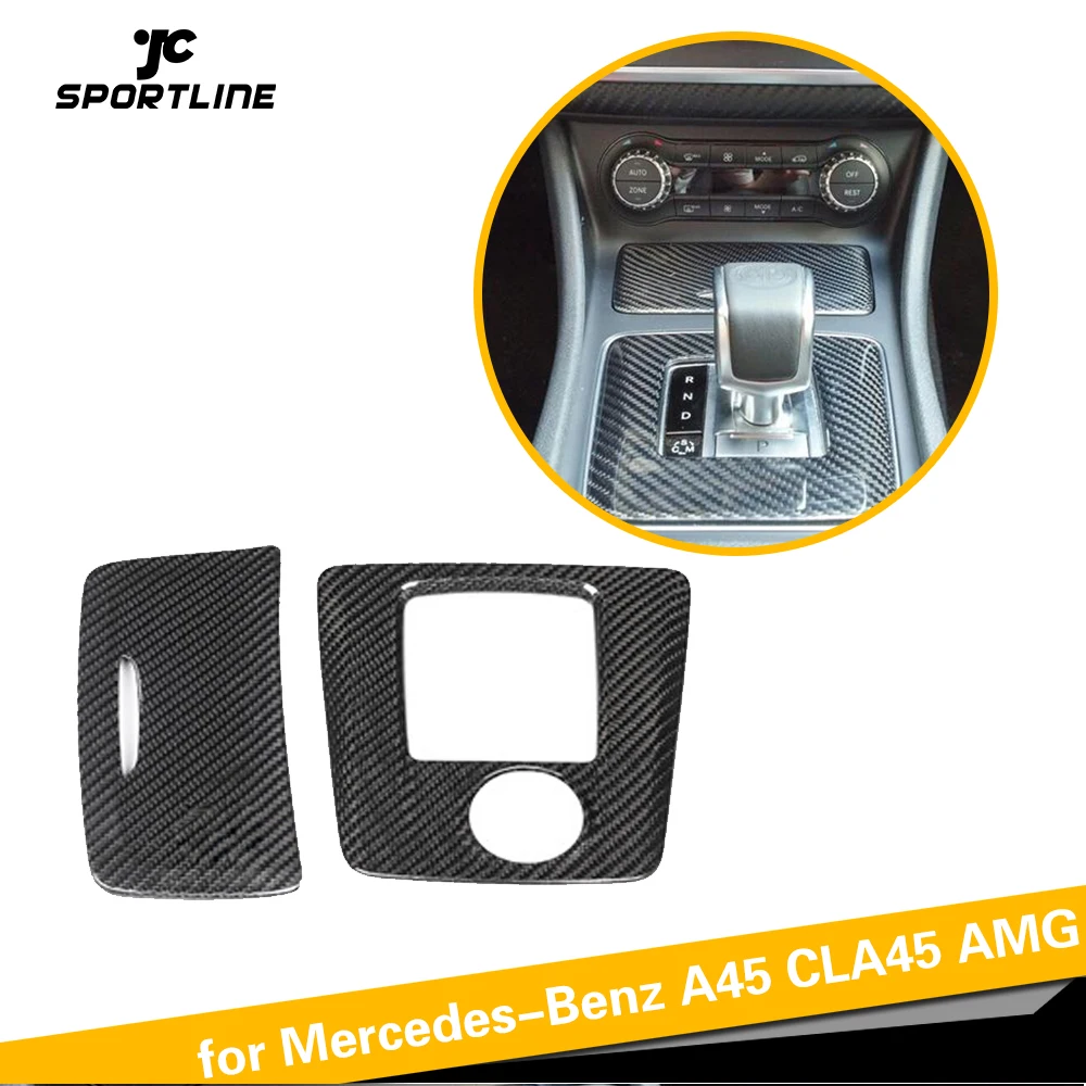 

For CLA45 AMG Interior Trim For Mercedes-Benz AMG A45 GLA45 AMG Carbon Fiber Gear Surround Compartment Base Cover LHD RHD