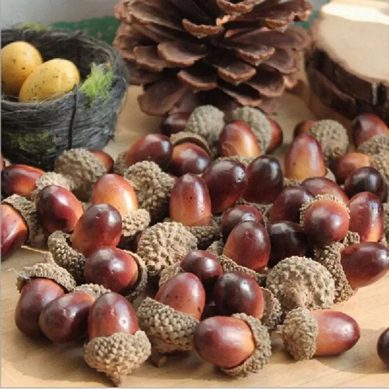 Промо-акция! 20 шт. искусственные желуди для осеннего дисплея Свадебная вечеринка