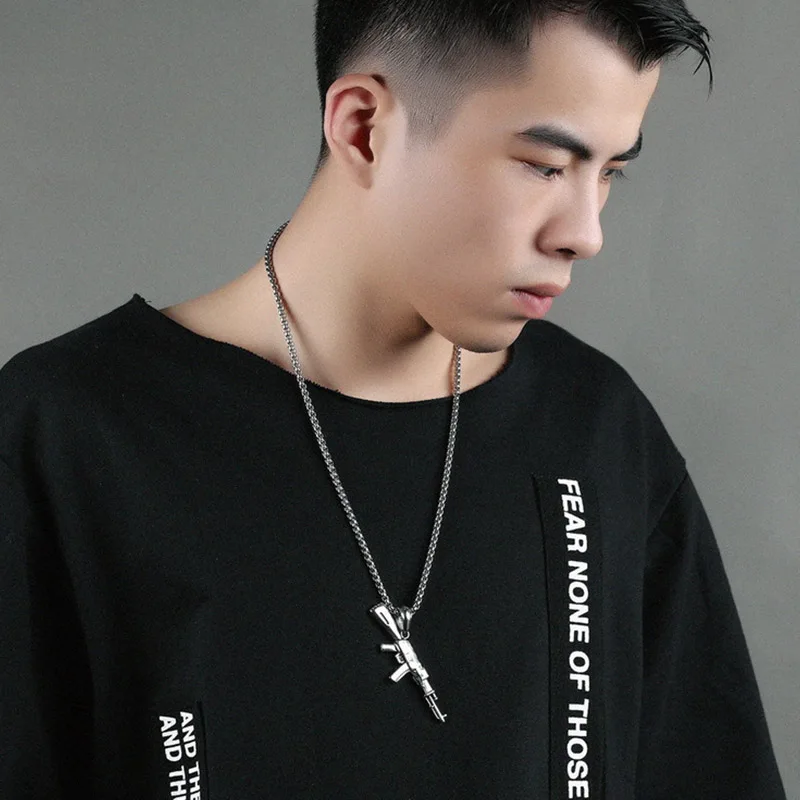 Мужское ожерелье Золотая цепочка колье из нержавеющей стали с подвеской мужские