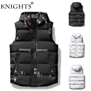 Imported 2021 Autumn Winter Sleeveless Jacket Down Vest High Quality Men's Warm Thick Loose Hooded Coats Padd
