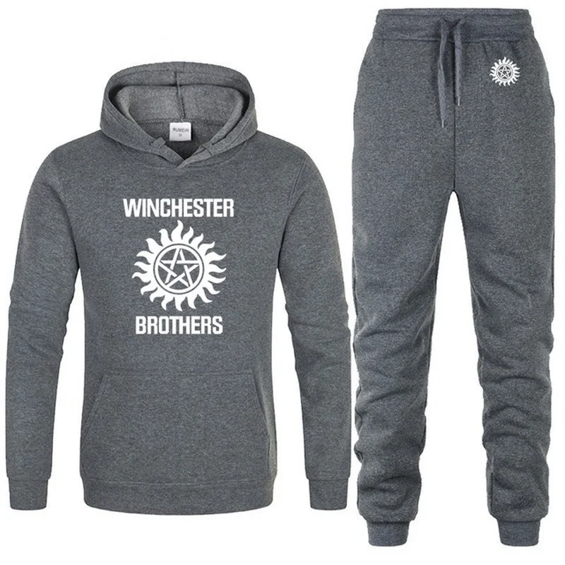 

Supernatural Hoodie Men Winchester Bros Printed Mens Hoodies Fleece unisex Sweatshirt Casual fashion Men Hoodies Pants Suit s4