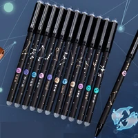 48 pcslot 12 constellation erasable gel pen cute 0 5mm black blue ink signature pens office school writing supplies gift