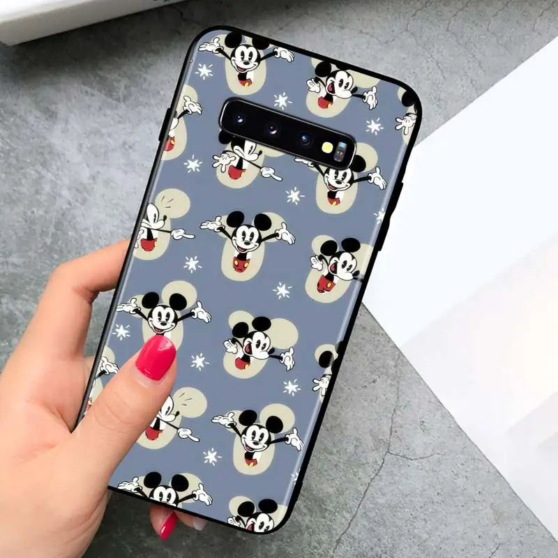 

Lovely Mickey Disney for Samsung Galaxy S21 Ultra Plus Note 20 10 9 8 S10 S9 S8 S7 S6 Edge Plus Black Soft Phone Case