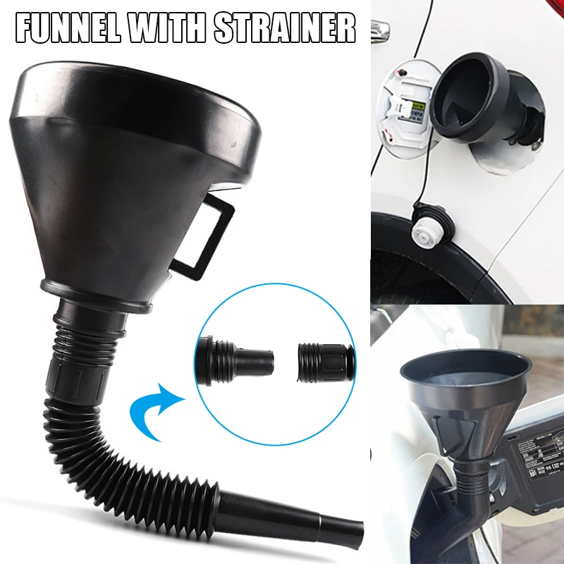 2-In-1 Funnel With Flex Extension Car And Motorcycle Refueling Filter Mesh Multifunctional Plastic CSL88 | Автомобили и мотоциклы