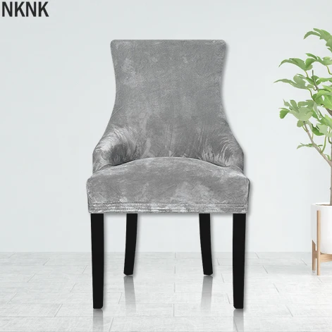 

Real Velvet Fabric Sloping Arm Chair Cover big Size XL Size Wing bakc King Back Chair Covers Seat Covers For Hotel Party Banquet