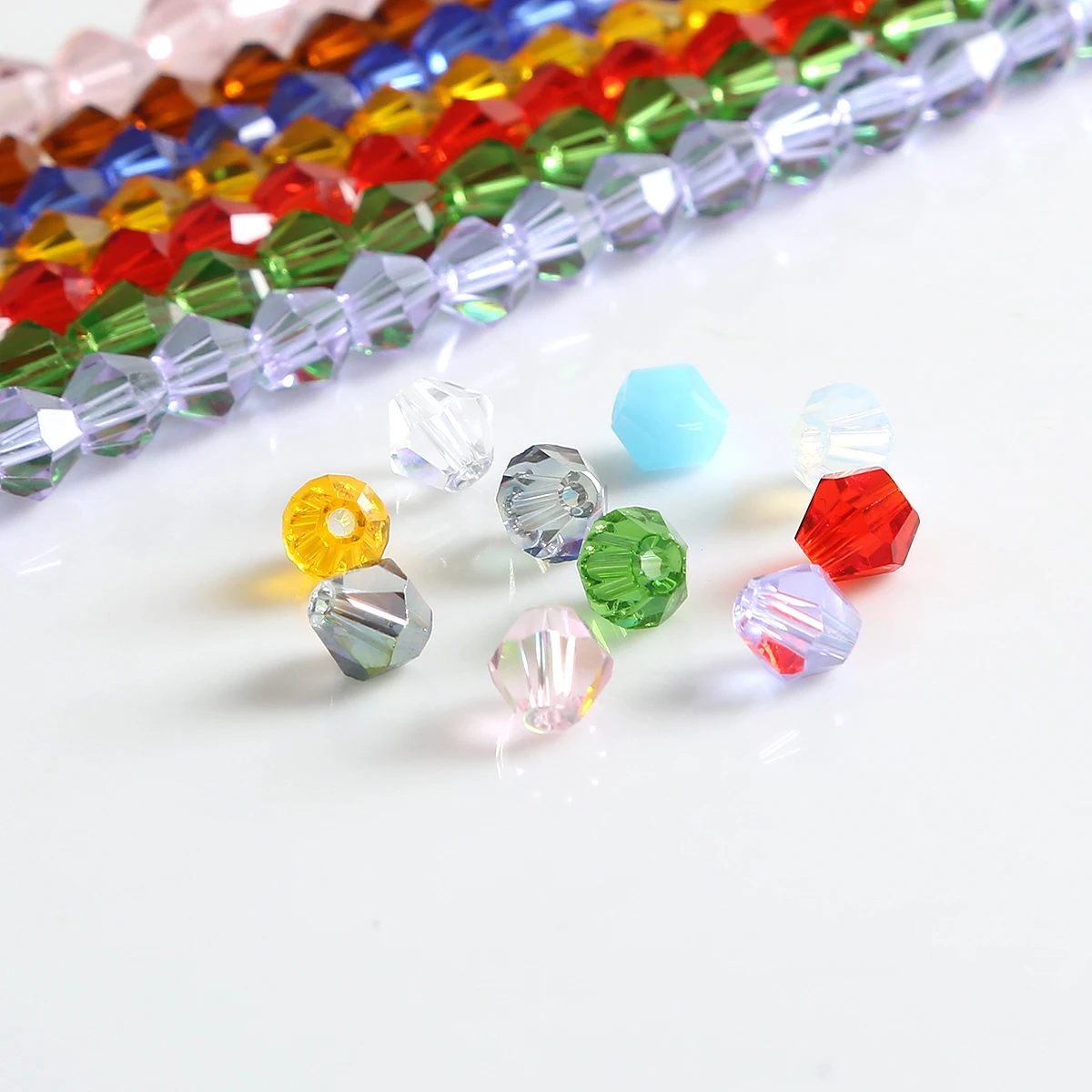4mm 100PCS/Bag Multi-Colors Exquisite Glass Crystal Pointed Beads For DIY Charming Bracelet And Necklaces Jewelry Accessories - купить по