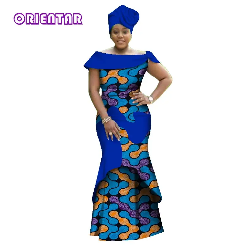 3 Модные африканские платья для женщин, Асимметричные Длинные вечерние платья, Африканский Базен Riche Robe Africaine Femme Dashiki WY2836 - Цвет: 3