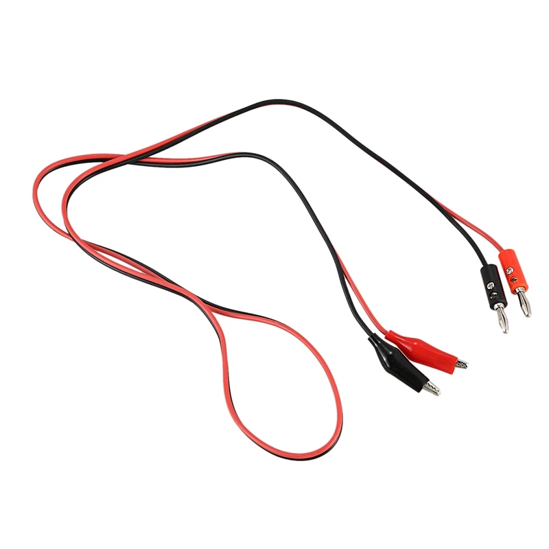 Hot Sale 2 Pair Alligator Test Lead Clip to Male Banana Plug Cord Cable 1M Red+Black | Обустройство дома