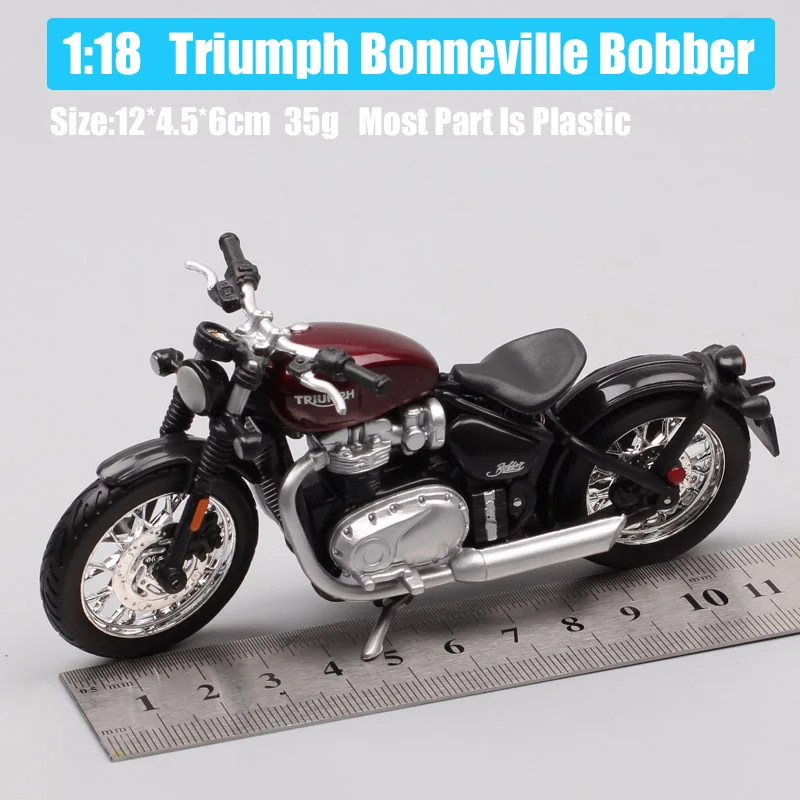 Triumph Bobber 1:18 Масштаб Мини bburago Triumph Bonneville Bobber cruiser Мотоцикл Diecasts& игрушечные транспортные средства игрушка Тур велосипед подарки для коллекционных - Цвет: Triumph Bobber