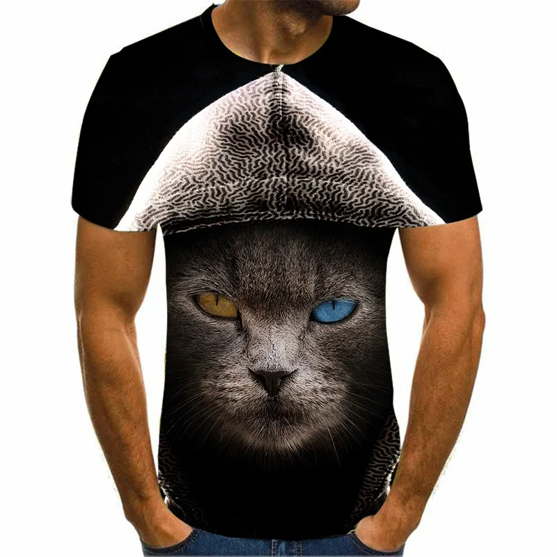 

2021 humorous and funny dog head men's and women's T-shirt 3d printing O-neck top sexy personality T-shirt whispering lip kiss m