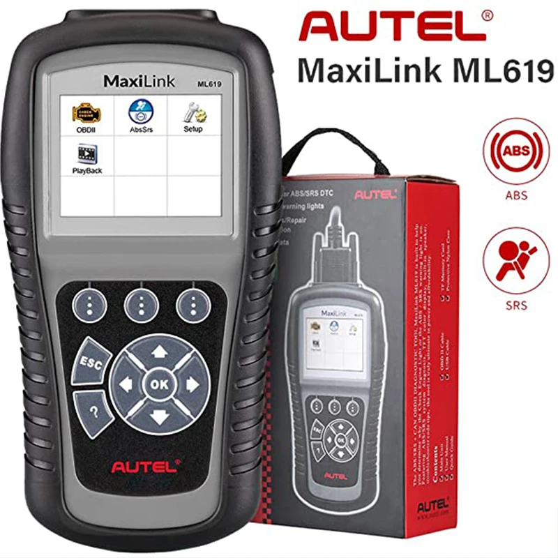 Autel MaxiLink ML619 CAN OBD2 сканер ABS SRS подушка безопасности Автомобильный диагностический