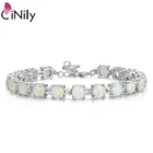 Женский браслет с опалом CiNily, розовый, синий, белый, с серебряным покрытием, богемное весеннее ювелирное изделие в стиле бохо