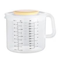 2021 new 2 5l baking measuring cup scale mixing bowl with lid transparent plastic mixing cup for home kitchen