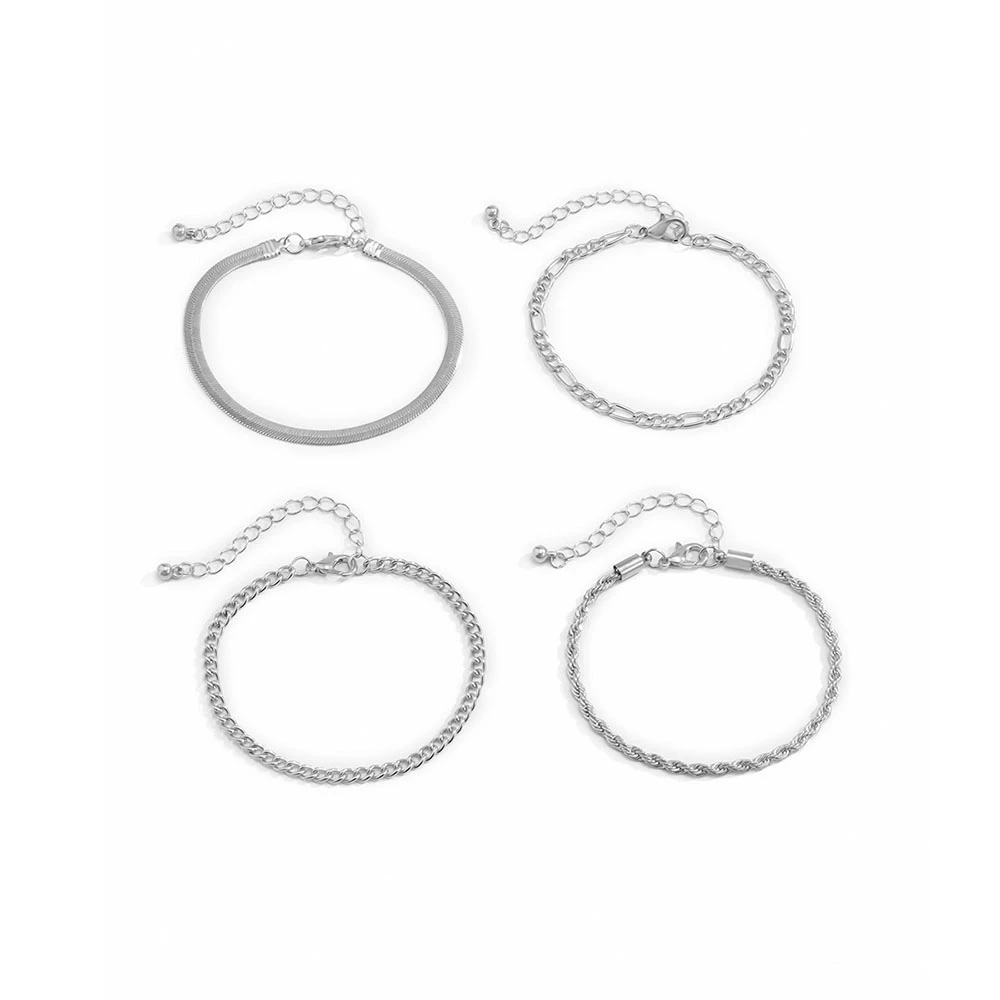 Браслет-цепочка женский многослойный в виде змеи золотого и серебряного цветов