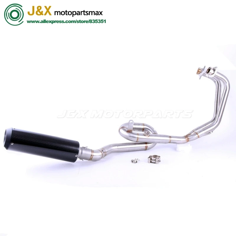 

MT-03 MT03 R25 R3 motorcycle exhaust muffler Full system contact middle pipe + exhaust FOR Yamaha R25 R3 2014-2016 Slip On