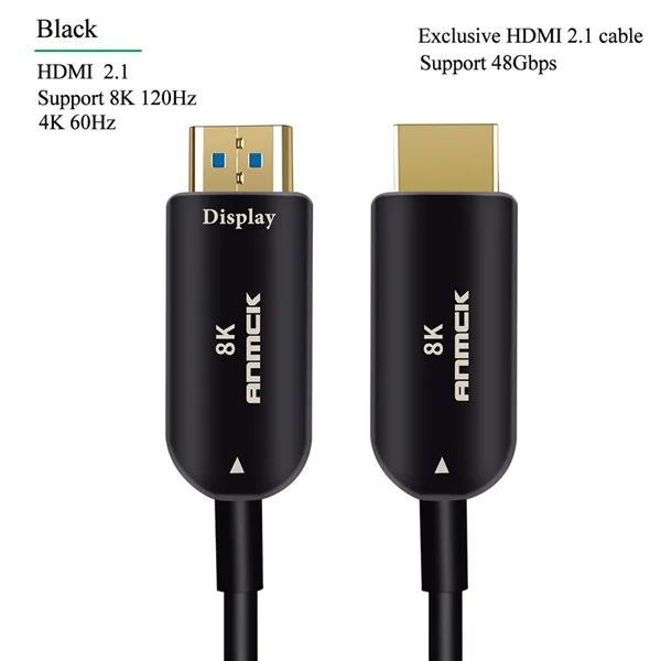 Anmck волоконно-оптический HDMI 1,4 кабель 4K 30Hz 2K 144Hz 10M 15M 20M 30M 40M 50M HDMI к HDMI кабель для HD tv Box Проектор Монитор - Цвет: HDMI 2.1