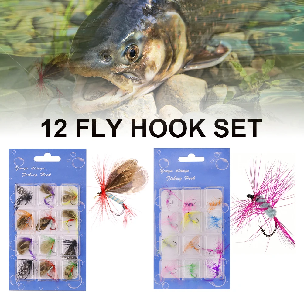 

12pcs Fly Fishing Flies Kit Butterfly/Fly Like Trout Bass Fishing Lures for Lake River Pond Fishing Accessories Luresfor fishing