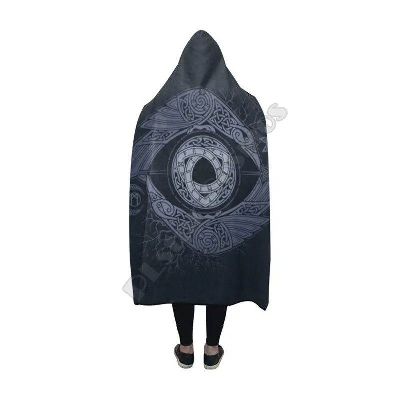 

Viking Raven Odin Eye Hooded Blanket 3D Printed Wearable Blanket Adults kids Blanket blanket throw blanket