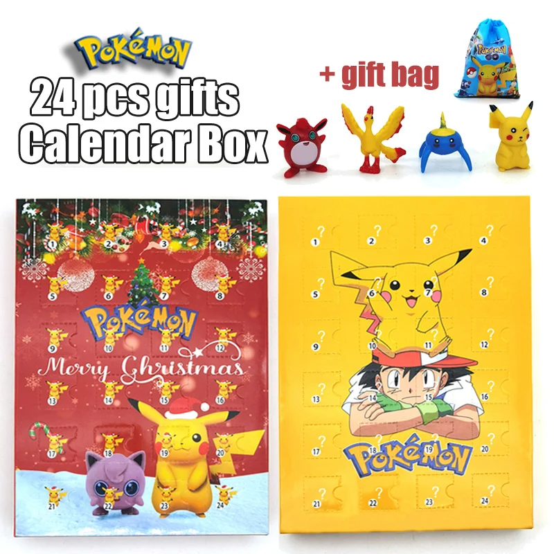 24 PCS Pokemon Classic style Calendar Box Action Figure Pikachu Anime Figure Children Toys Pokemon Christmas Edition Gits Box