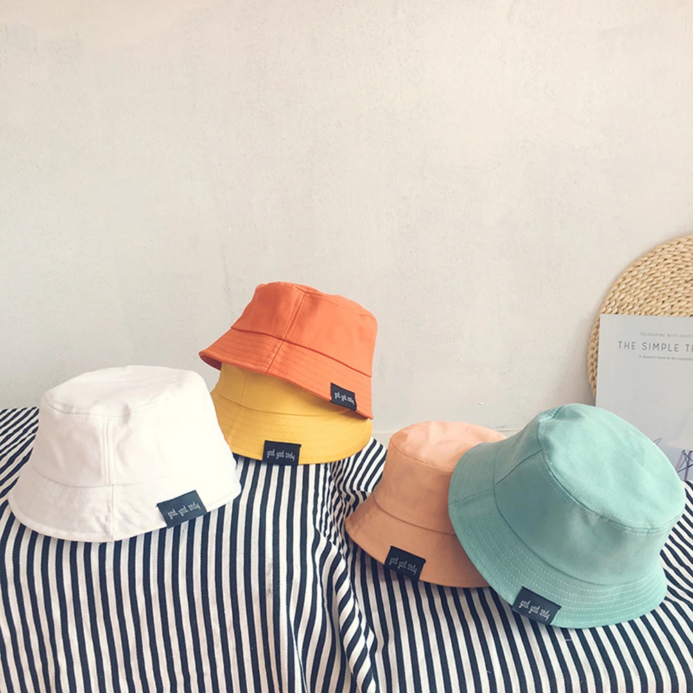 

Solid Color Cotton Baby Outdoor Hats Spring Summer Kids Boys Girls Sun Hats Autumn Fisherman Hat Beach Caps
