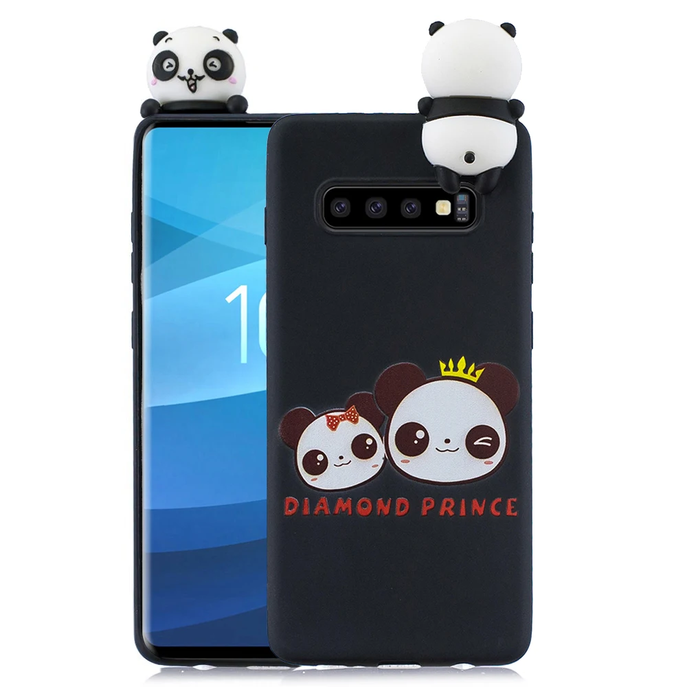 LAPOPNUT for Samsung Galaxy S20 Ultra 5G S10 S10e S9 S8 Plus S7 Edge Note 8 9 3D Doll Panda Animal Pattern Soft Silicone Cover | Мобильные