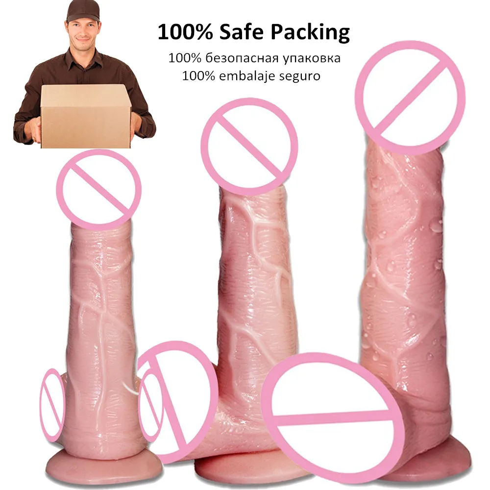 Большой реалистичный фаллоимитатор силиконовый пенис с присоской мастурбация