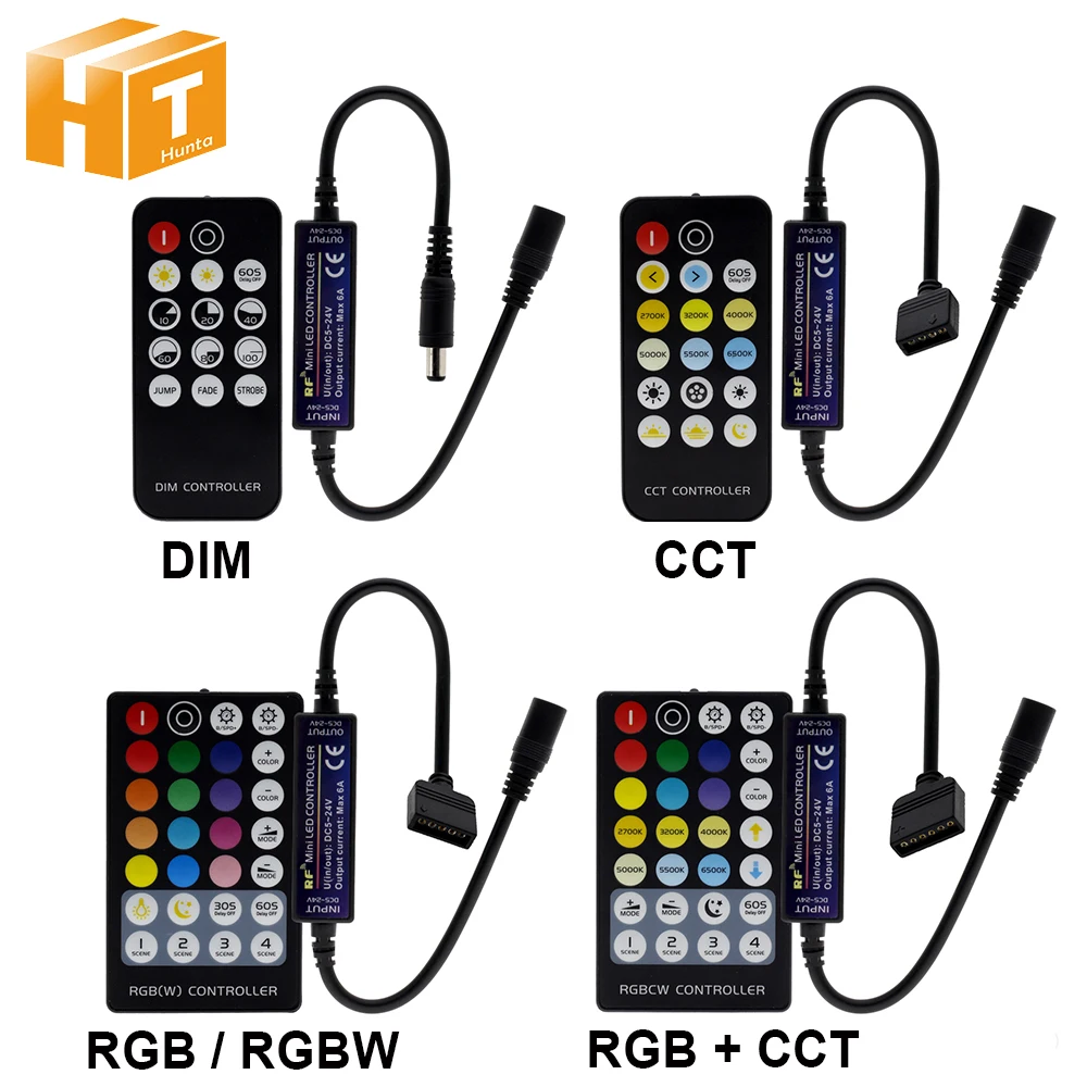New Arrival LED Strip RF Remote Controller for Single Color / Double White / RGB / RGBW / RGB+CCT LED Strip Control