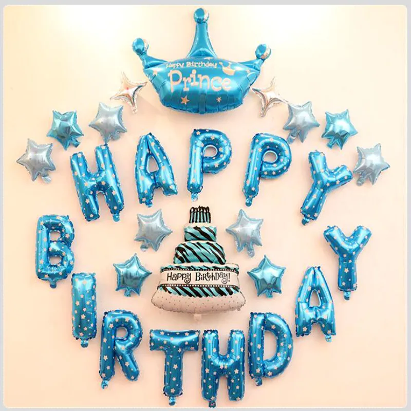 

1 Set Of Pink Blue Foil Balloons Letter Birthday Party Decorations Baby Shower Helium Gas Baloons kid toy