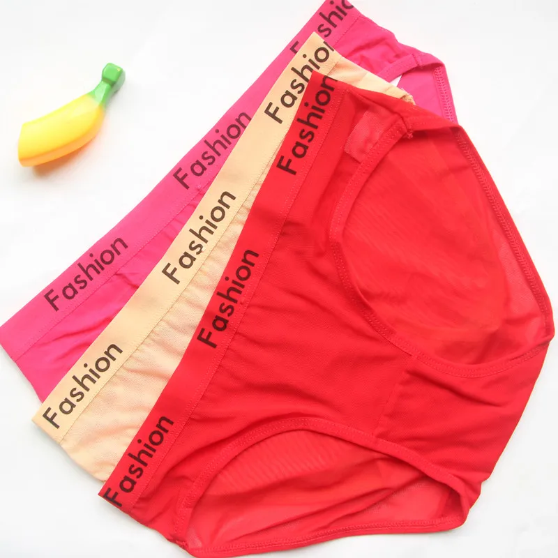 3 шт./компл. пикантные женские прозрачные трусики с буквенным принтом нижнее