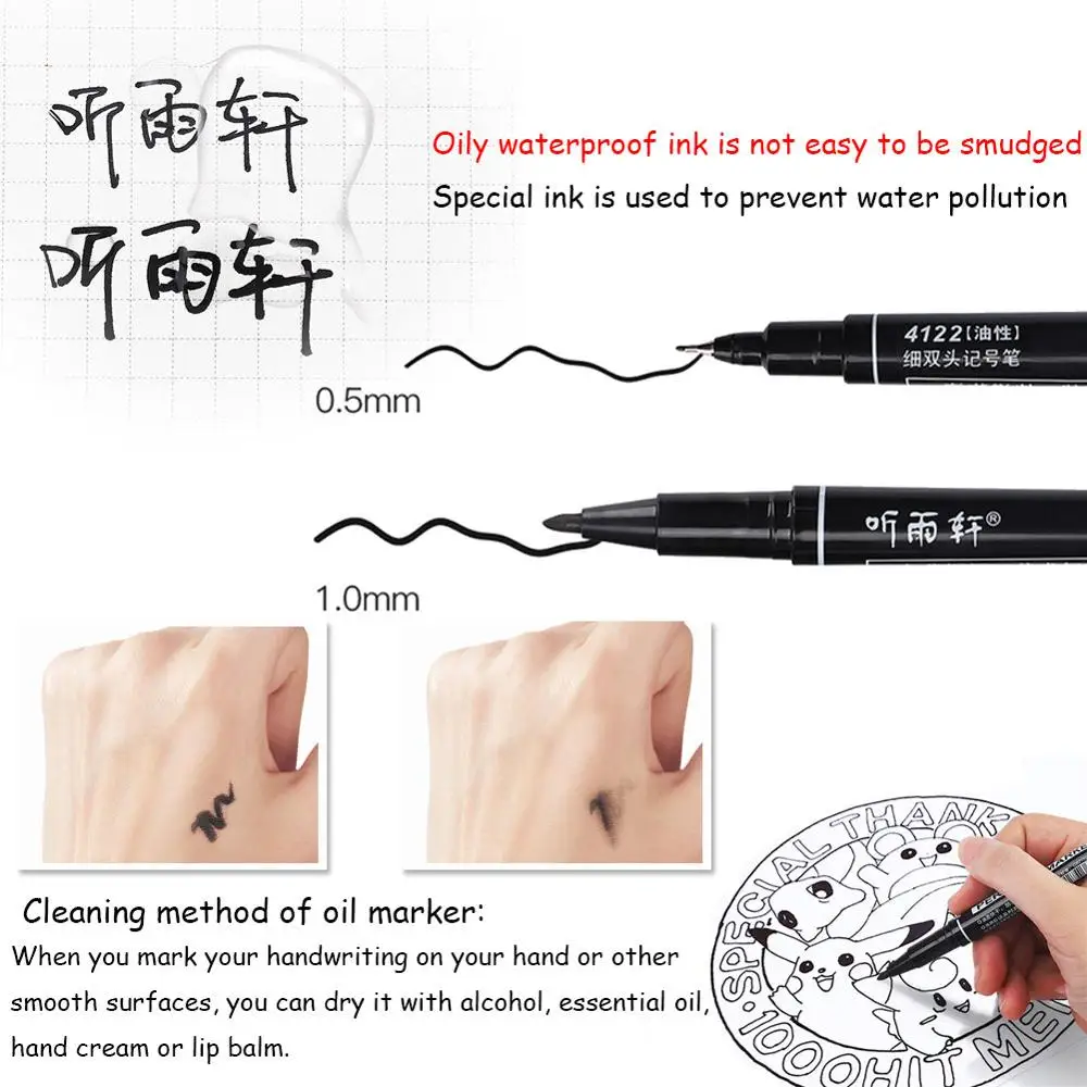 Waterproof Fadeless Black Ink Token Pen Gardening Plant Labeling Stationery School Office Supplier painting double-headed pen | Дом и сад