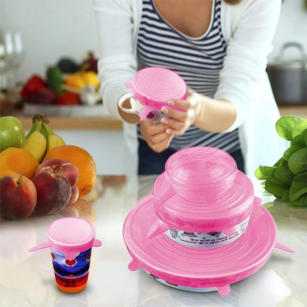 6 шт. термостойкая Крышка для СВЧ-печи силиконовая крышка чаши тарелка посуда