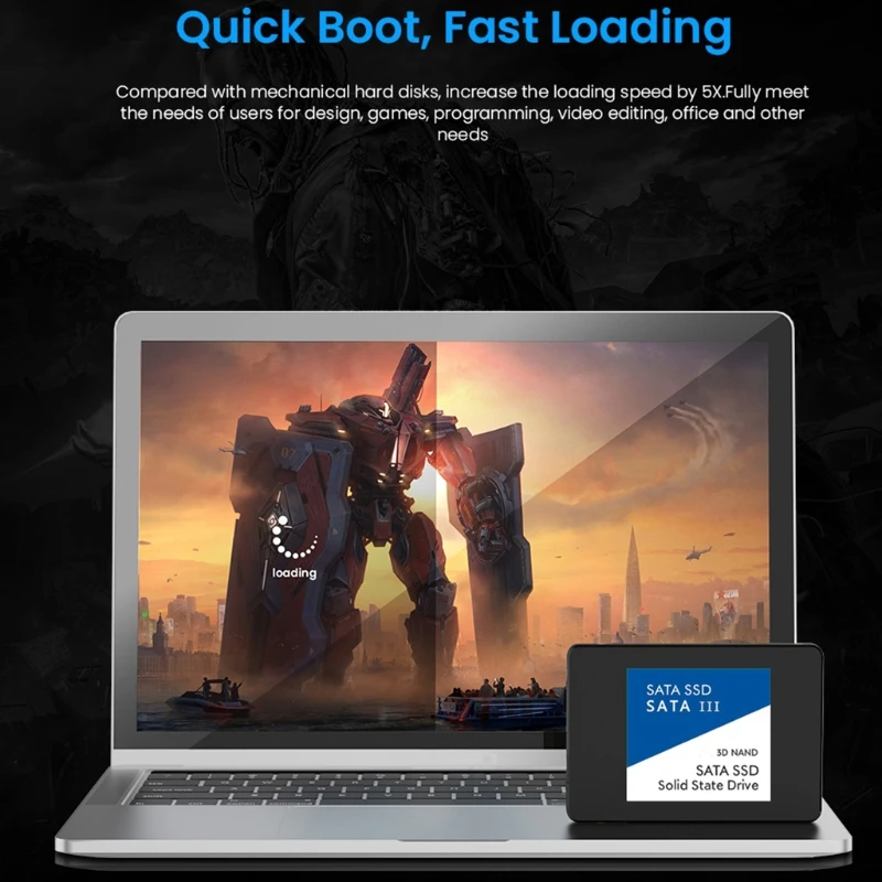 

Компактный настольный твердотельный накопитель, жесткий диск 2,5 дюйма SATA 3,0 SSD, внутренний жесткий диск для компьютера, настольного ПК, ноутб...