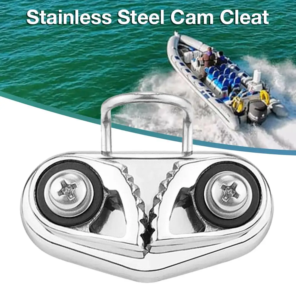 

316 Stainless Steel Cam Cleat With Wire Leading Ring Cam Automatic Rope For Board Sailing Sailbat Kayak Canoe Dinghy