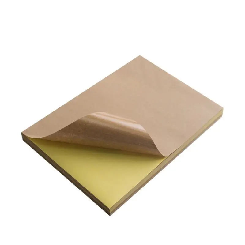 

50pcs A4 Brown Kraft Paper Stickers Self Adhesive Inkjet Printing Labels C5AE