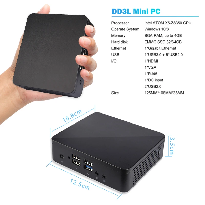 ТВ-приставка SZMZ 4 + 64 ГБ Windows 10 1000/4 0/2 ГГц Wi-Fi | Компьютеры и офис