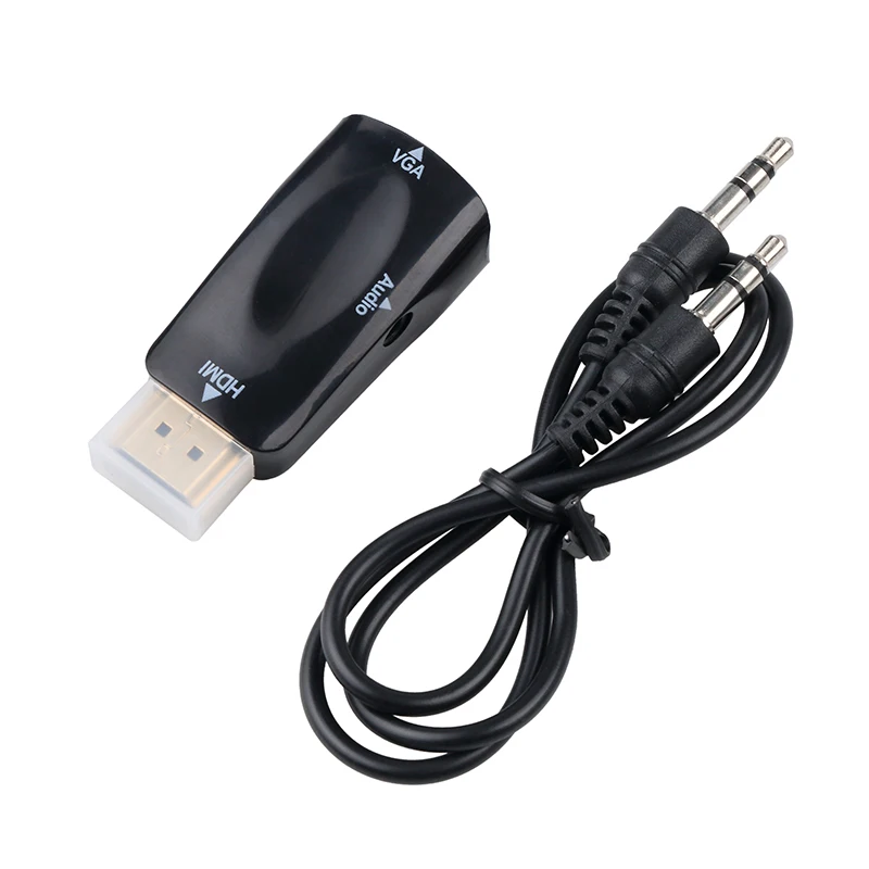 Kebidu 1080P конвертер Папа мама HDMI совместим с адаптером VGA аудиокабелем Jack 3 5 мм для