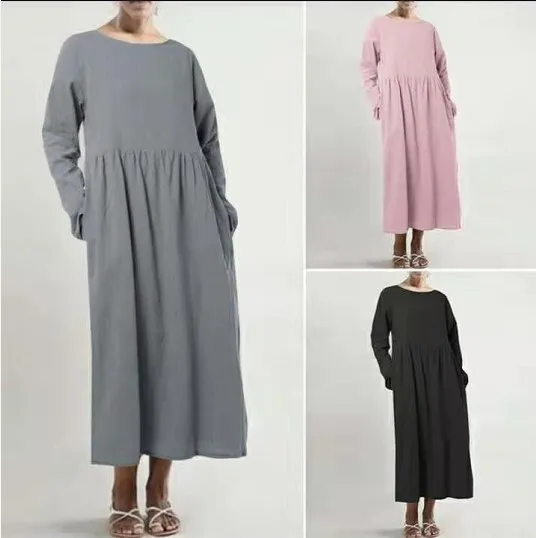 

Turkey Muslim Women Maxi Long Dress Moroccan Kaftan Party Vestido Solid Abaya Robe Femme Musulman Prayer Garment Islamic Clothes