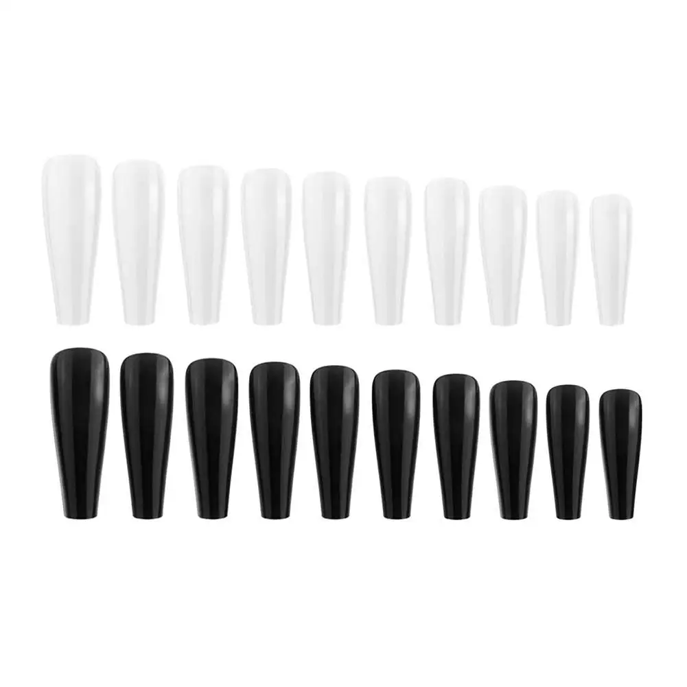 

24pcs/Set Full Cover Fake Nail Long Ballerina Half Tips Art On Coffin False Nail Beauty Nails Press Nails Tools French Tips X3B3