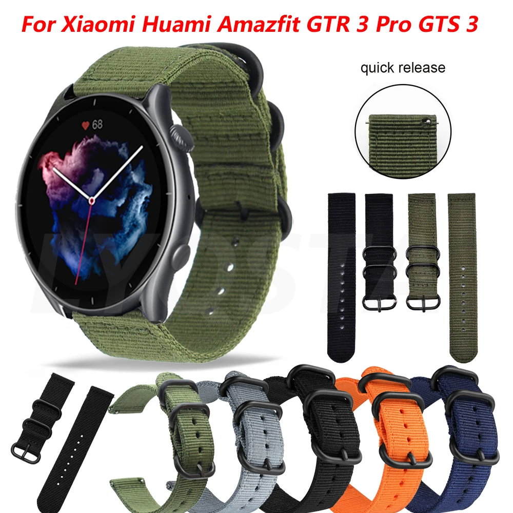 NEW Canvas Watch Strap for Xiaomi Huami Amazfit GTR 2e GTR2e 3 Pro Bracelet For Amazfit GTS 3 GTR 3 22mm WatchBands Accessories