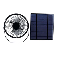2 5w 5v solar powered panel fan 4 inch usb cooling fan power bank fan for home office outdoor traveling cooling ventilation fan