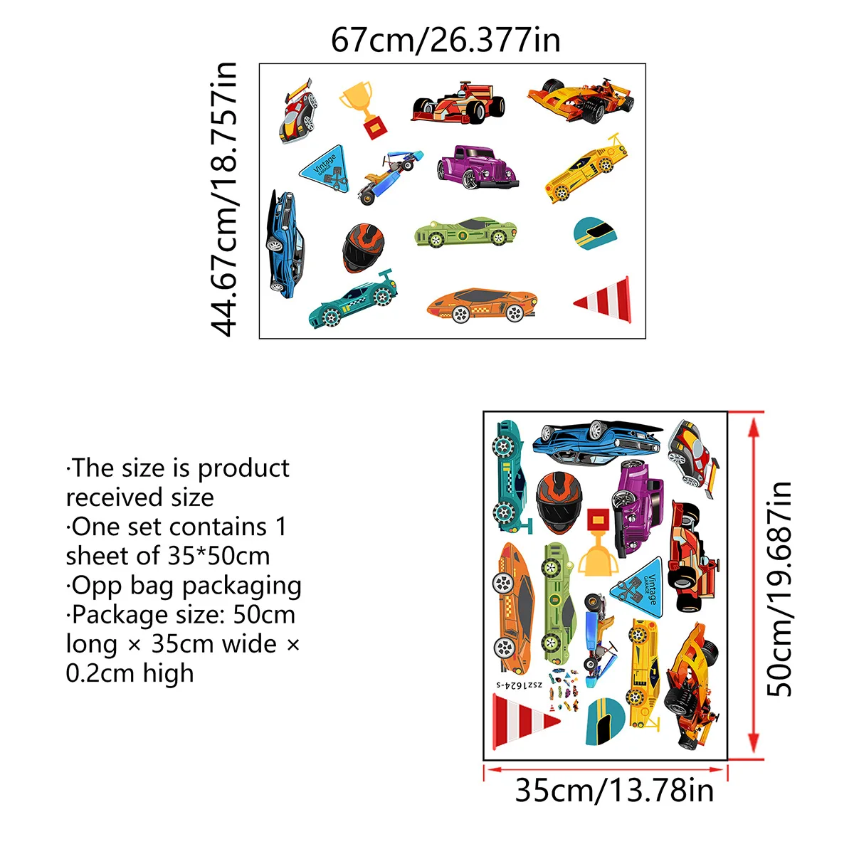 

The New Cartoon Multi Car Sports Car Decorative Wall Paste Living Room Background Wall Bedroom Kindergarten Decorative Stickers